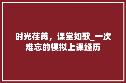 时光荏苒，课堂如歌_一次难忘的模拟上课经历