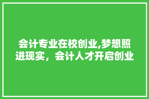 会计专业在校创业,梦想照进现实，会计人才开启创业新篇章