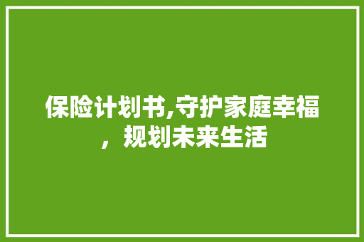 保险计划书,守护家庭幸福，规划未来生活