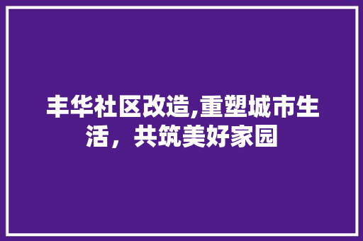 丰华社区改造,重塑城市生活，共筑美好家园