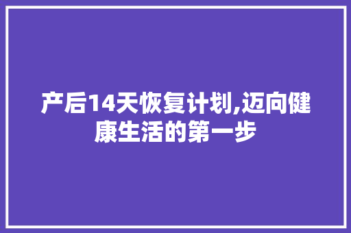 产后14天恢复计划,迈向健康生活的第一步