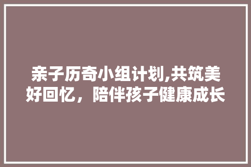 亲子历奇小组计划,共筑美好回忆，陪伴孩子健康成长