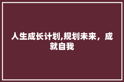 人生成长计划,规划未来，成就自我 工作总结范文