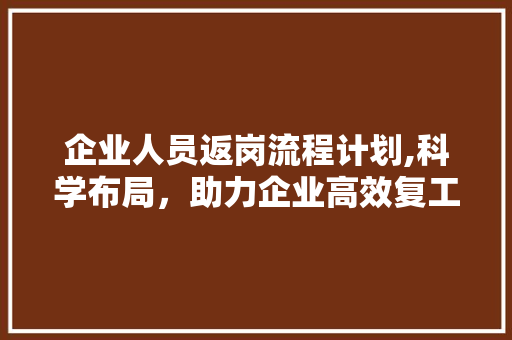 企业人员返岗流程计划,科学布局，助力企业高效复工复产