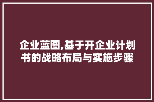 企业蓝图,基于开企业计划书的战略布局与实施步骤