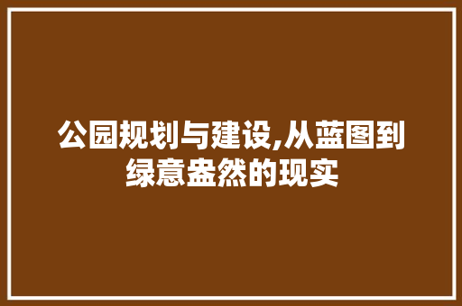 公园规划与建设,从蓝图到绿意盎然的现实