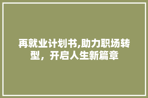 再就业计划书,助力职场转型，开启人生新篇章