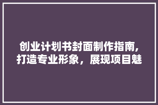 创业计划书封面制作指南,打造专业形象，展现项目魅力