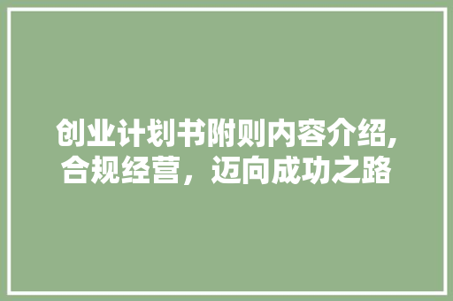 创业计划书附则内容介绍,合规经营，迈向成功之路