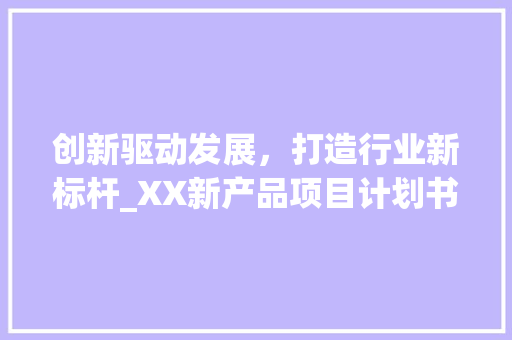 创新驱动发展，打造行业新标杆_XX新产品项目计划书详细介绍