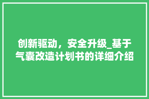 创新驱动，安全升级_基于气囊改造计划书的详细介绍