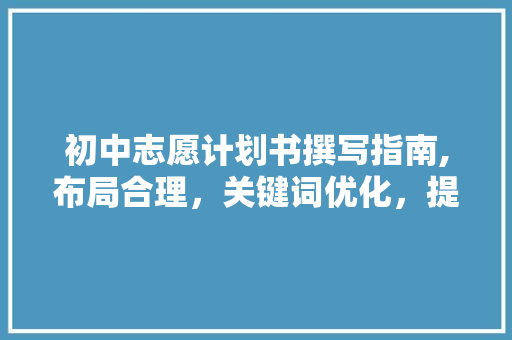 初中志愿计划书撰写指南,布局合理，关键词优化，提升文章质量