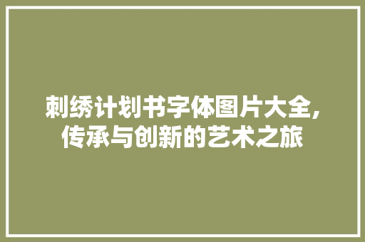 刺绣计划书字体图片大全,传承与创新的艺术之旅