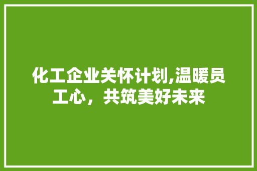 化工企业关怀计划,温暖员工心，共筑美好未来