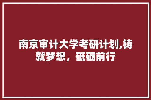 南京审计大学考研计划,铸就梦想，砥砺前行