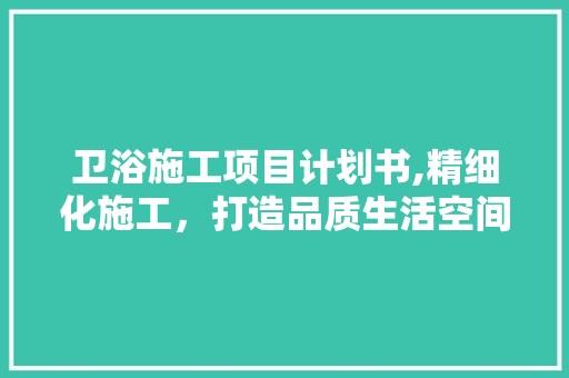 卫浴施工项目计划书,精细化施工，打造品质生活空间