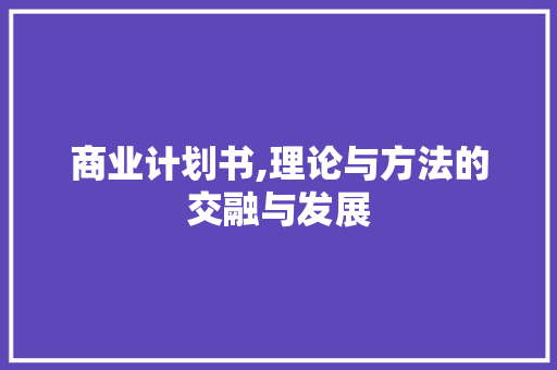 商业计划书,理论与方法的交融与发展