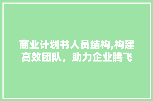 商业计划书人员结构,构建高效团队，助力企业腾飞