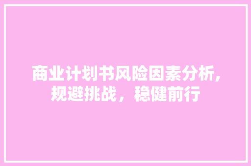 商业计划书风险因素分析,规避挑战，稳健前行