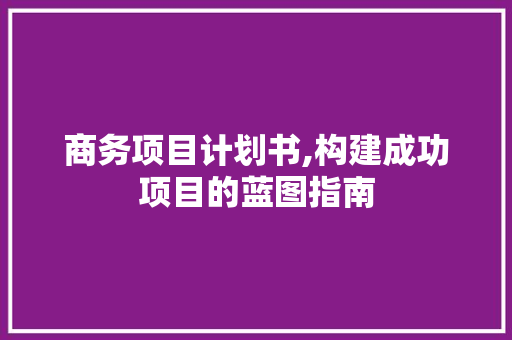 商务项目计划书,构建成功项目的蓝图指南