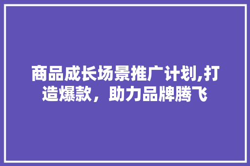 商品成长场景推广计划,打造爆款，助力品牌腾飞