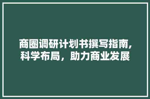 商圈调研计划书撰写指南,科学布局，助力商业发展