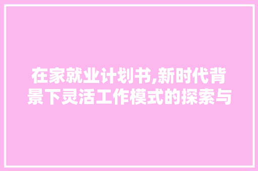 在家就业计划书,新时代背景下灵活工作模式的探索与方法