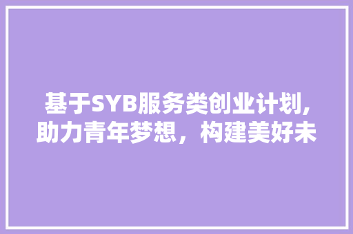 基于SYB服务类创业计划,助力青年梦想，构建美好未来