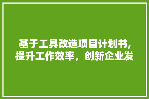 基于工具改造项目计划书,提升工作效率，创新企业发展新篇章