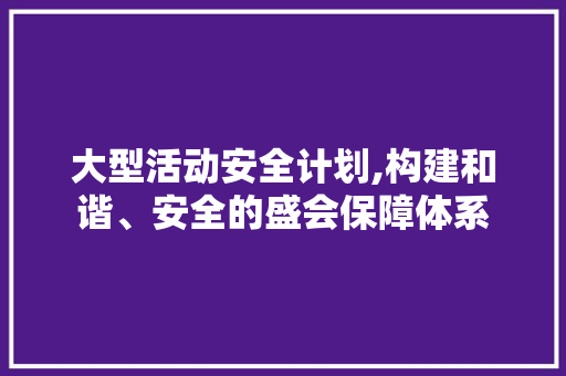 大型活动安全计划,构建和谐、安全的盛会保障体系