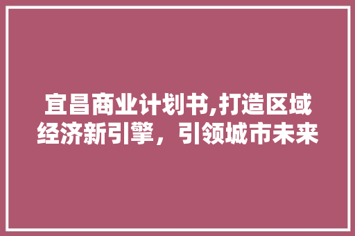 宜昌商业计划书,打造区域经济新引擎，引领城市未来发展 学术范文