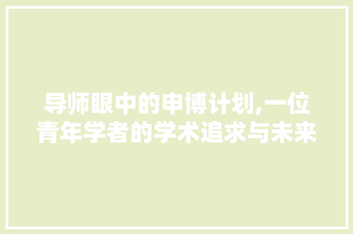 导师眼中的申博计划,一位青年学者的学术追求与未来展望 综述范文