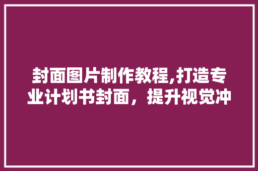 封面图片制作教程,打造专业计划书封面，提升视觉冲击力