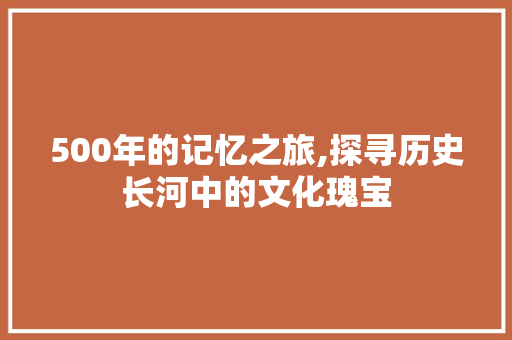 500年的记忆之旅,探寻历史长河中的文化瑰宝