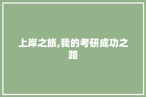 上岸之旅,我的考研成功之路