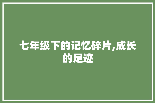 七年级下的记忆碎片,成长的足迹