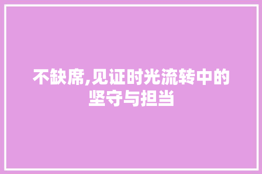 不缺席,见证时光流转中的坚守与担当