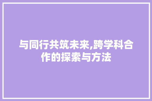 与同行共筑未来,跨学科合作的探索与方法