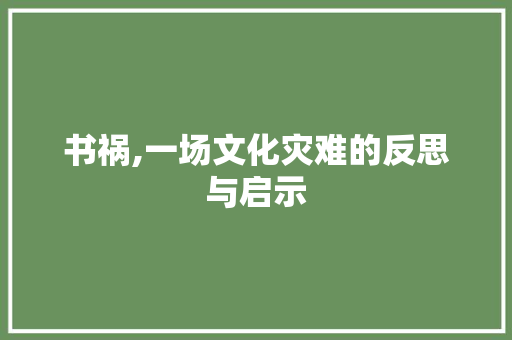 书祸,一场文化灾难的反思与启示