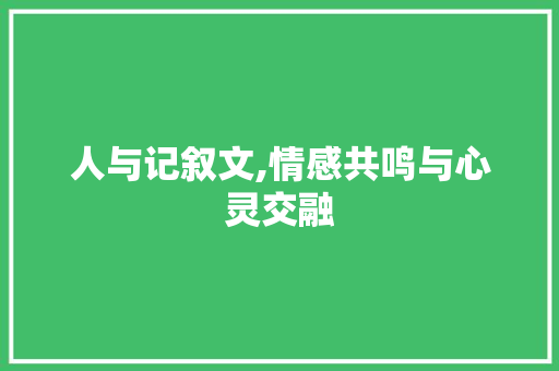 人与记叙文,情感共鸣与心灵交融