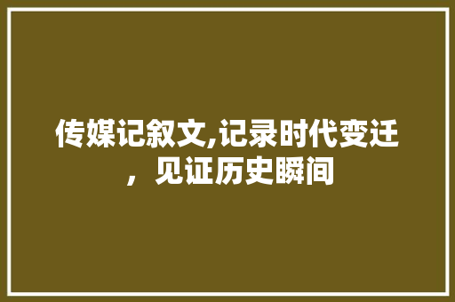 传媒记叙文,记录时代变迁，见证历史瞬间