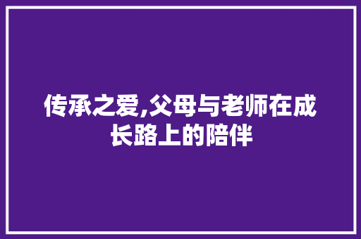 传承之爱,父母与老师在成长路上的陪伴