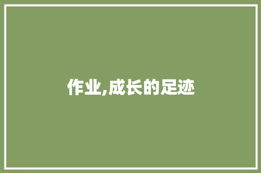 作业,成长的足迹