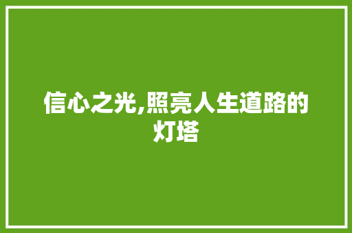 信心之光,照亮人生道路的灯塔