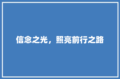 信念之光，照亮前行之路