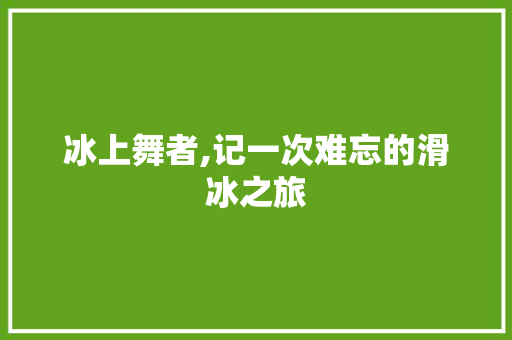 冰上舞者,记一次难忘的滑冰之旅