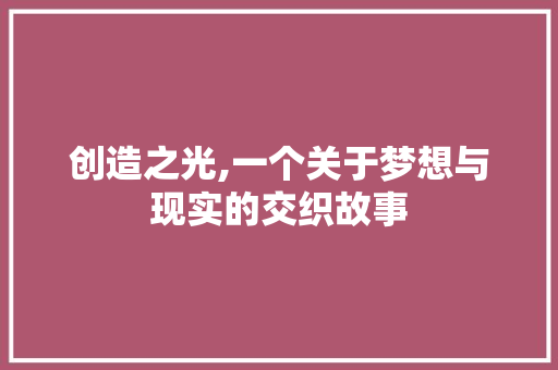 创造之光,一个关于梦想与现实的交织故事