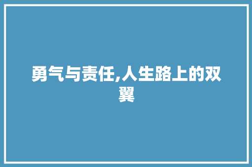 勇气与责任,人生路上的双翼