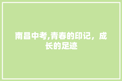 南昌中考,青春的印记，成长的足迹