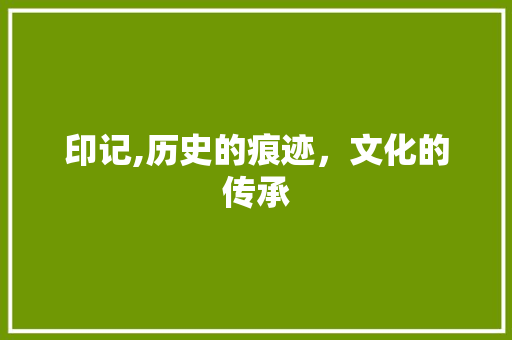 印记,历史的痕迹，文化的传承